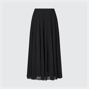 Uniqlo - Chiffon Pleated Skirt - BLACK - Medium M - NEW